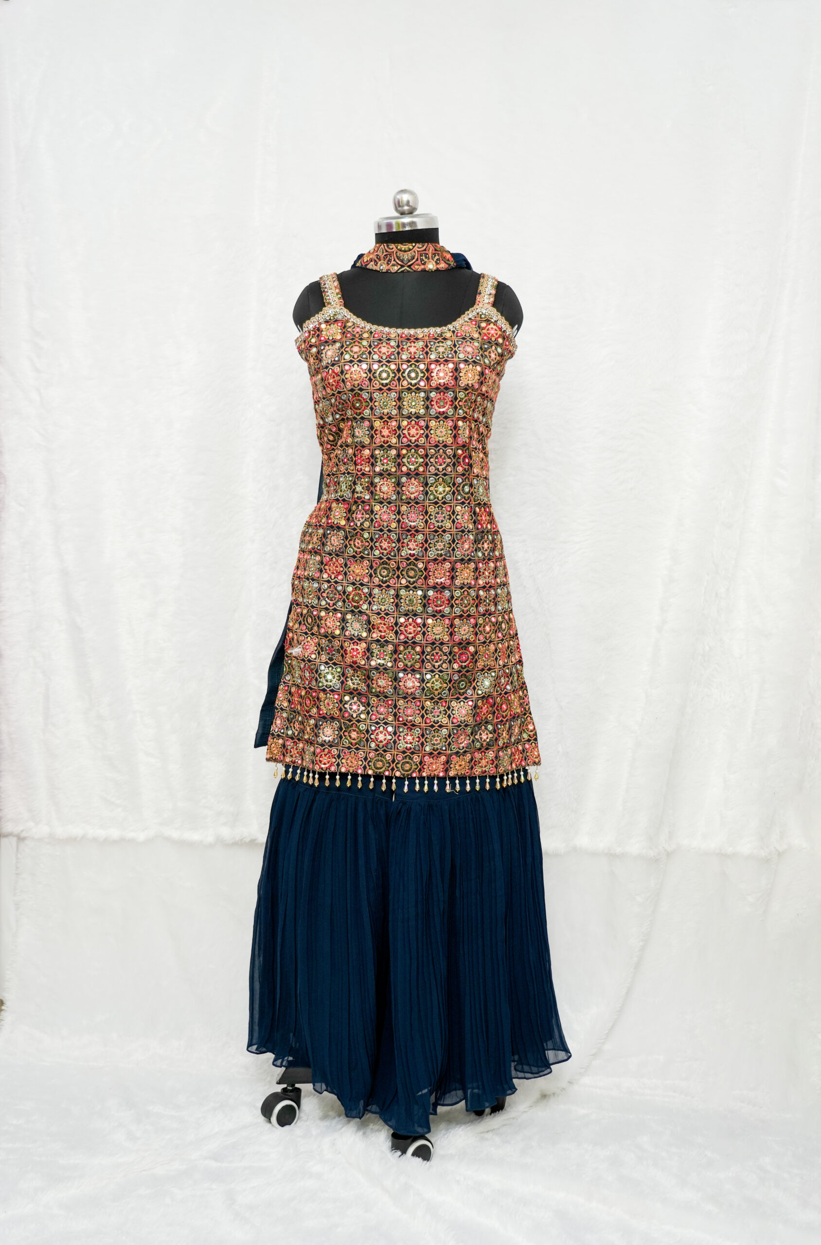 Dark blue sharara set - Image 3