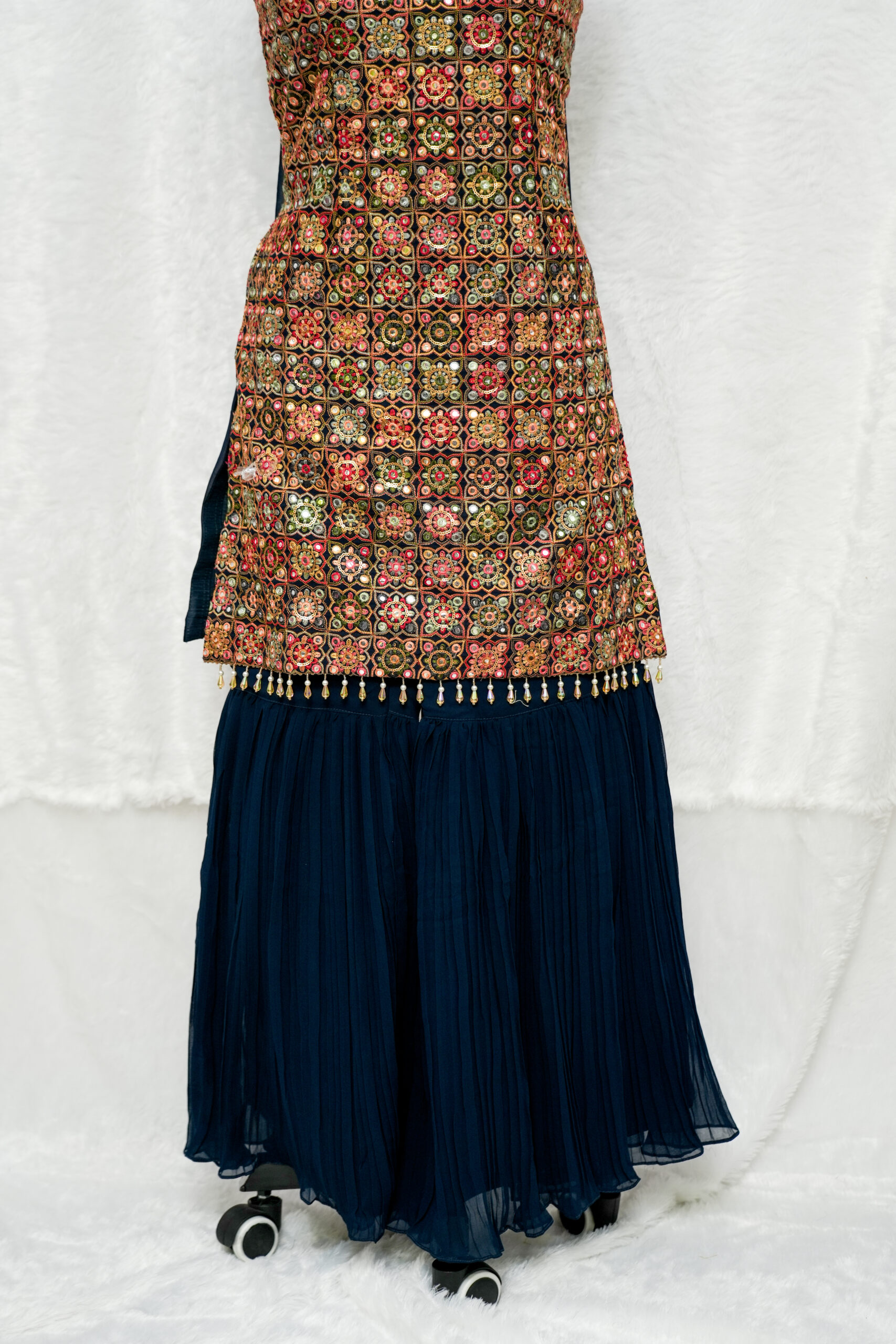 Dark blue sharara set - Image 8
