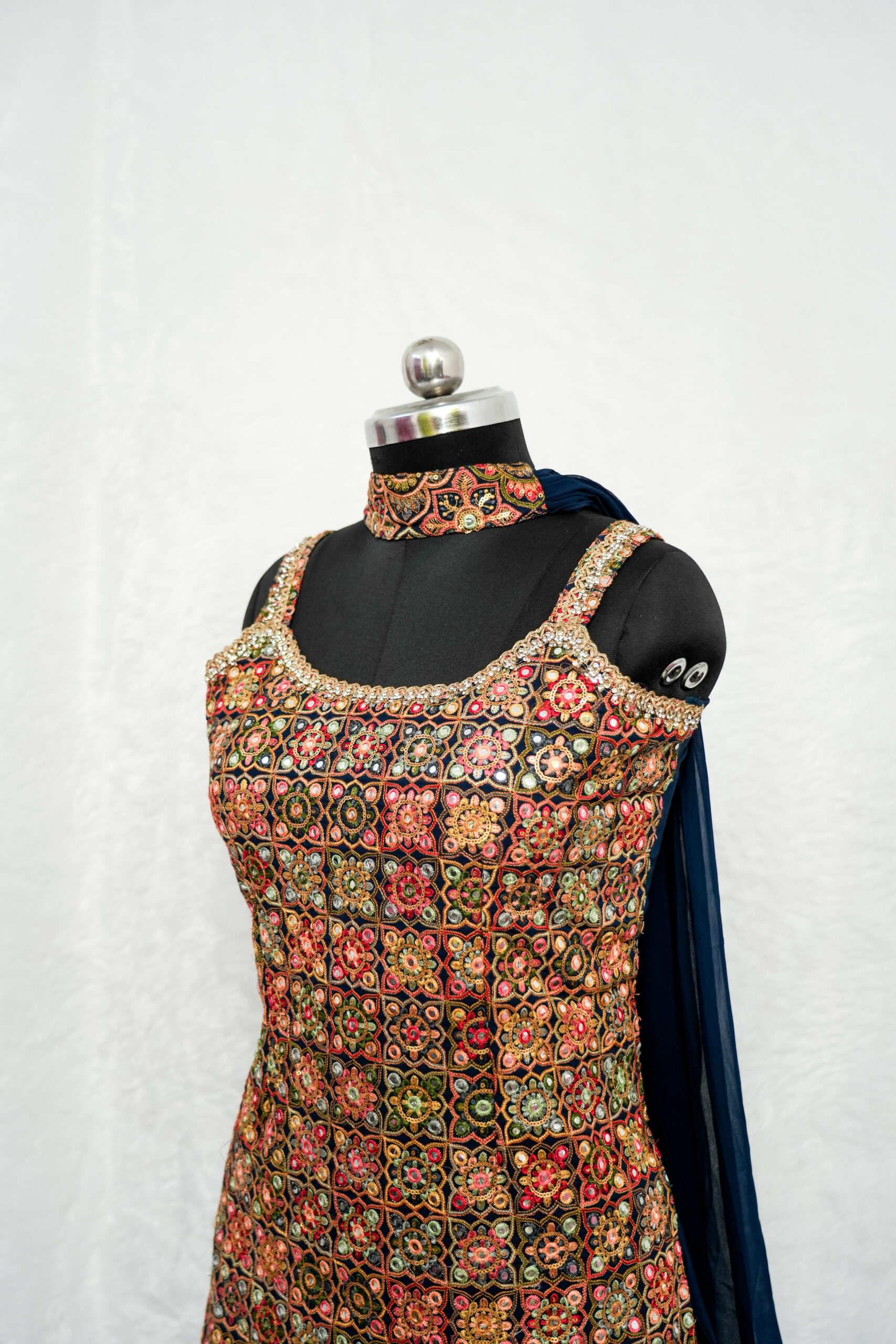 Dark blue sharara set - Image 2