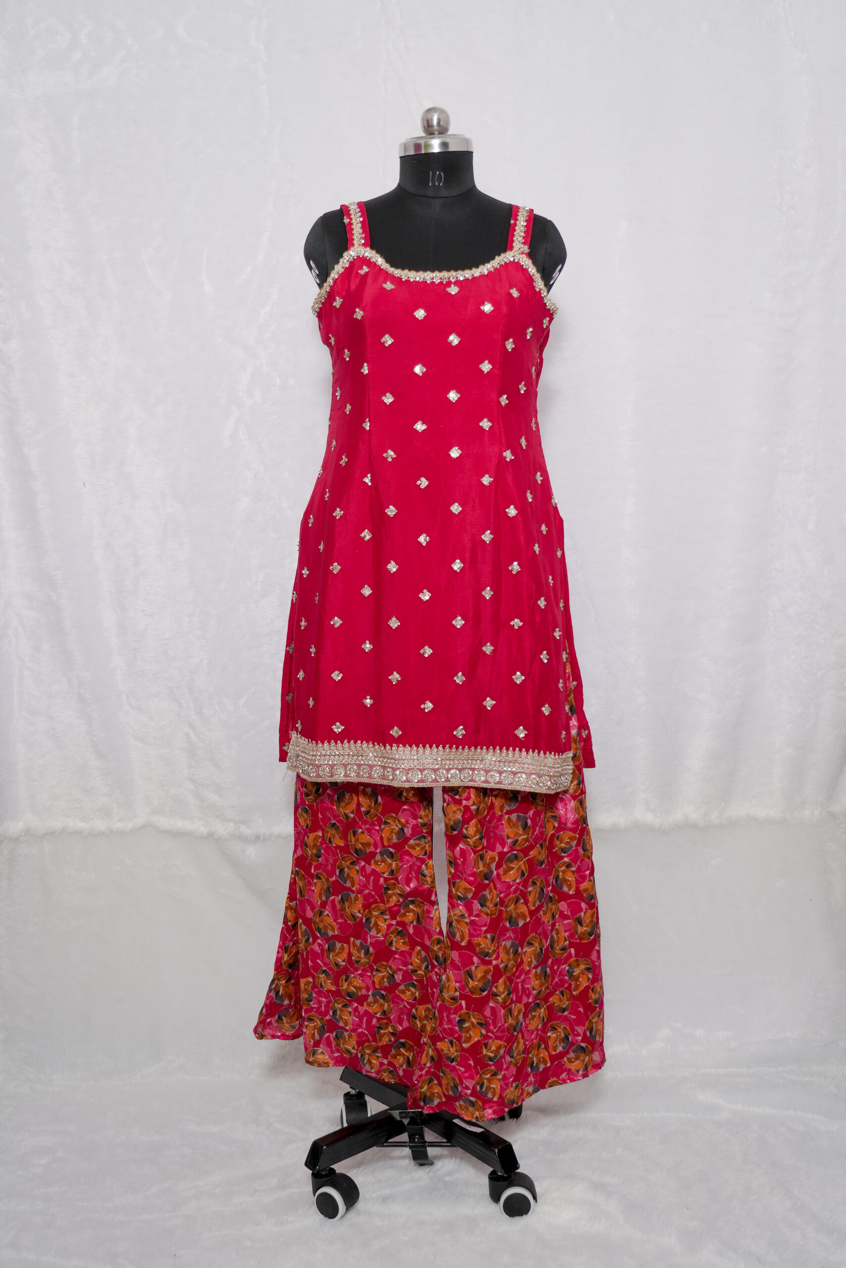 Crimson red palazzo set - Image 8