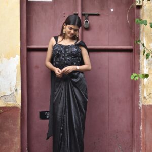 Chic black dhoti set