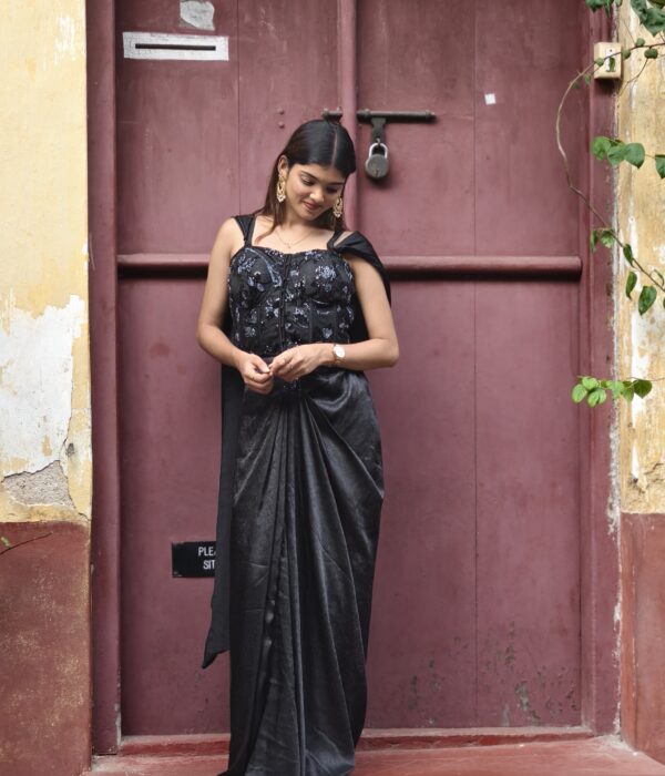 Chic black dhoti set