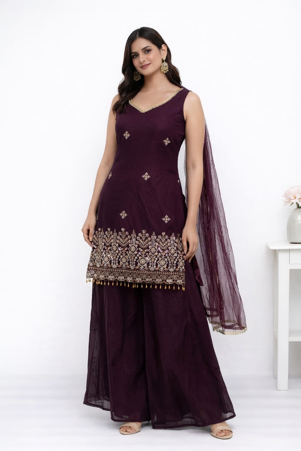 Elegant Wine Plazzo Set