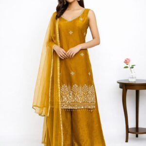 Yellow Fendy chiffon palazzo set
