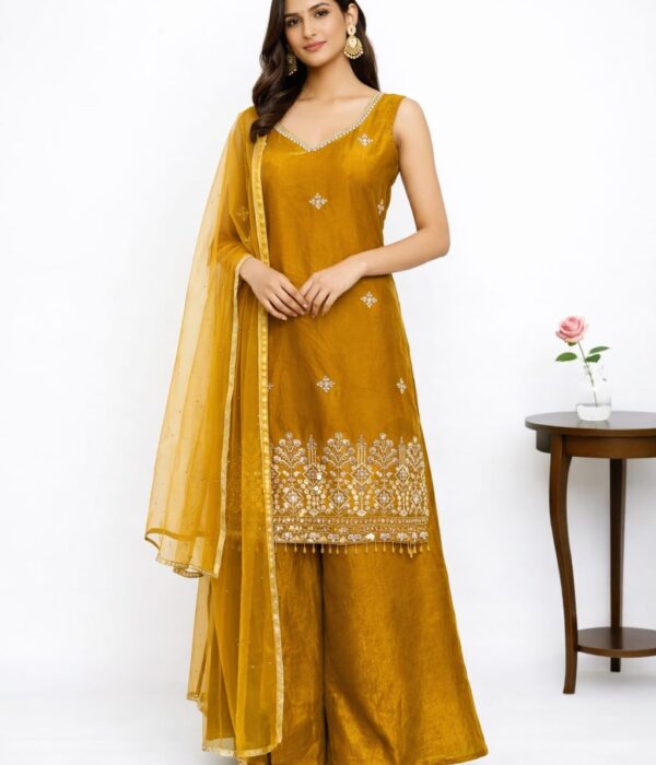 Yellow Fendy chiffon palazzo set