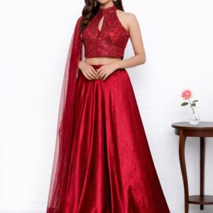 Premium silk red lehanga ser