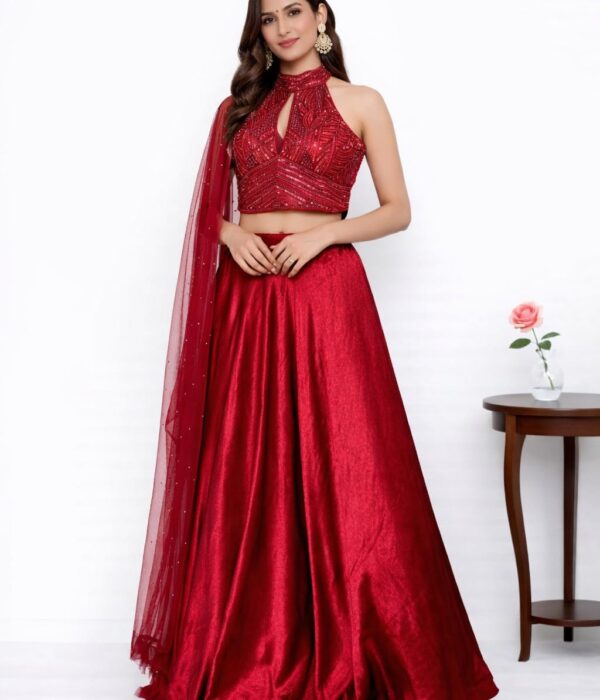 Premium silk red lehanga ser