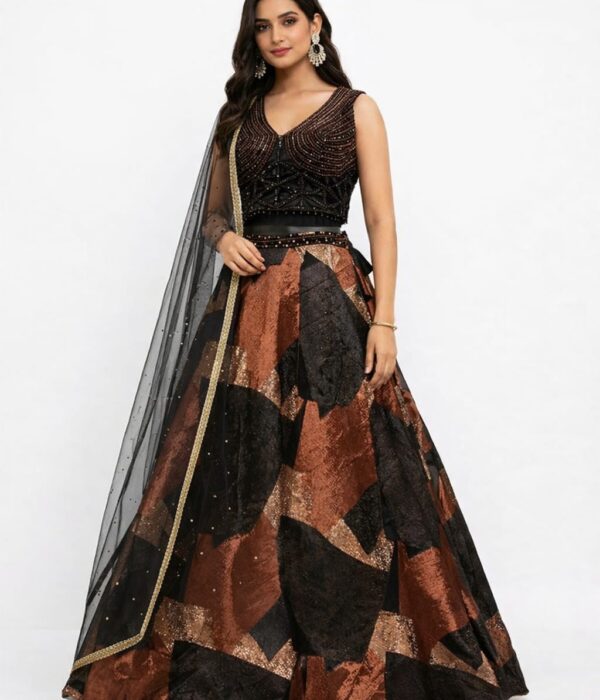 Designer black lehanga set