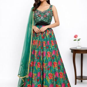 Emerald green lehanga set
