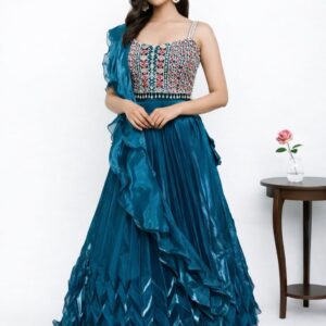 Peacock Teal Designer Lehenga Set