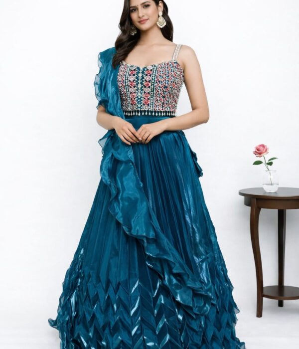 Peacock Teal Designer Lehenga Set