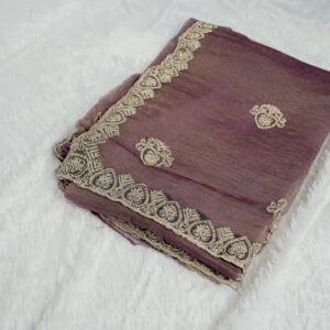 Designer Mauve Purple Saree with Blouse