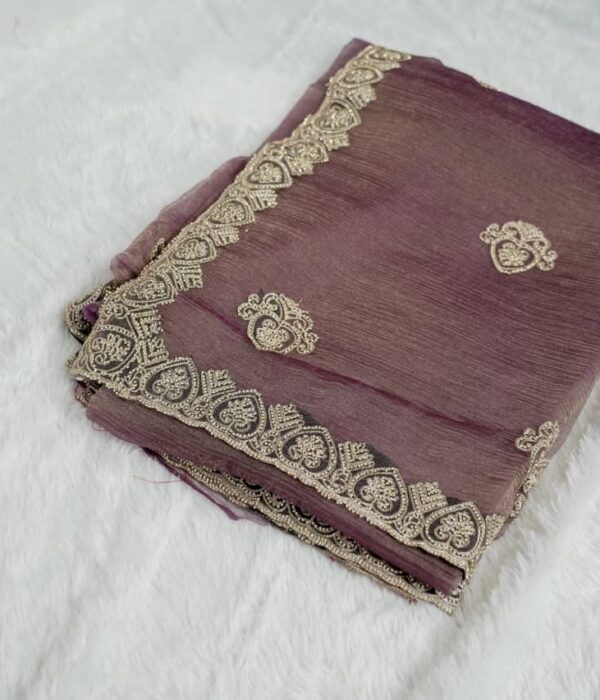 Designer Mauve Purple Saree with Blouse