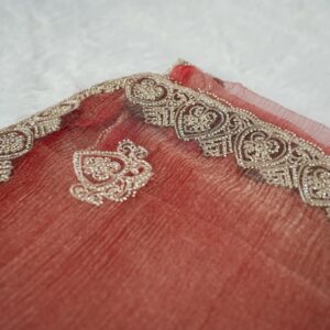 Designer Coral Peach Saree with Blouse
