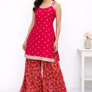 Crimson red palazzo set