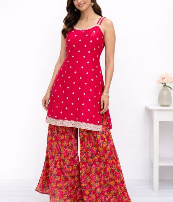 Crimson red palazzo set