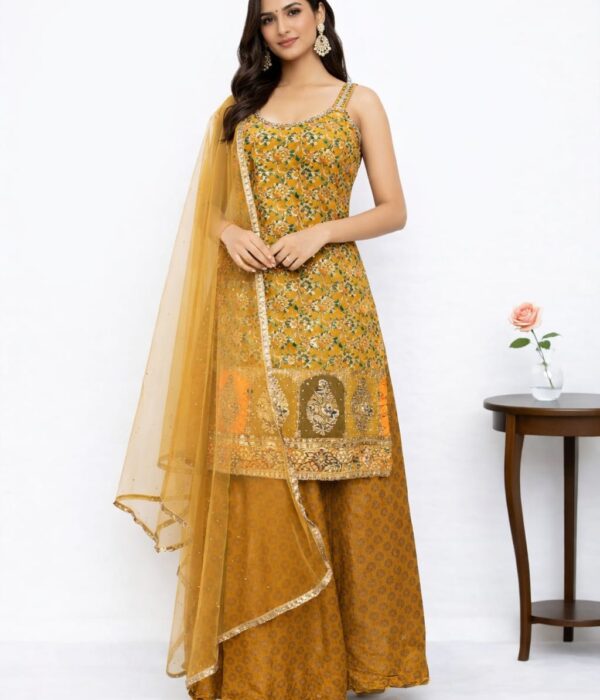 Elegant Yellow Palazzo Set